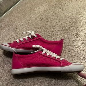 Hot pink Coach sneakers